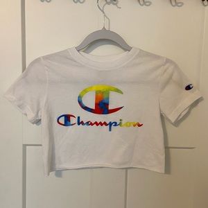 Rainbow Cropped Champion Tee